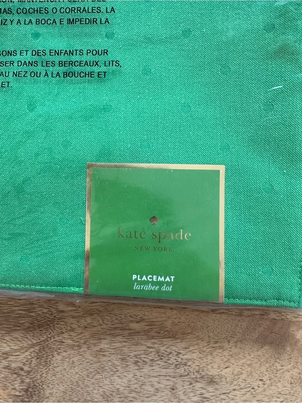 Kate Spade new in package green larabee dot placemats